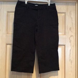 Black Striped Capri Slacks
